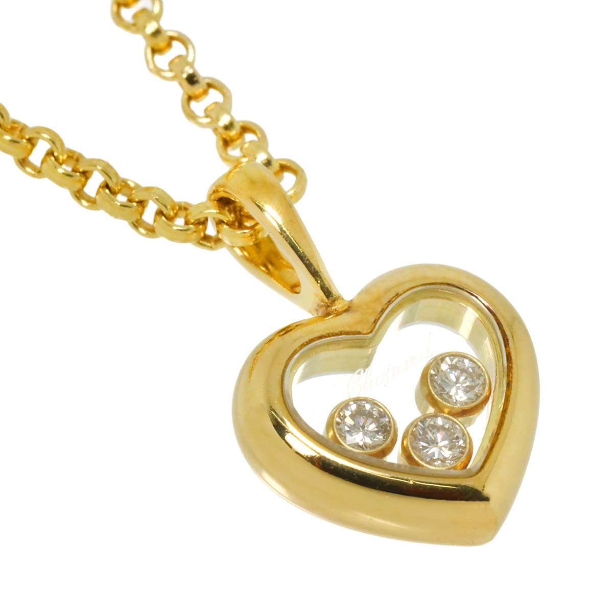 Happy Diamond Heart Necklace 18K Yellow Gold 750