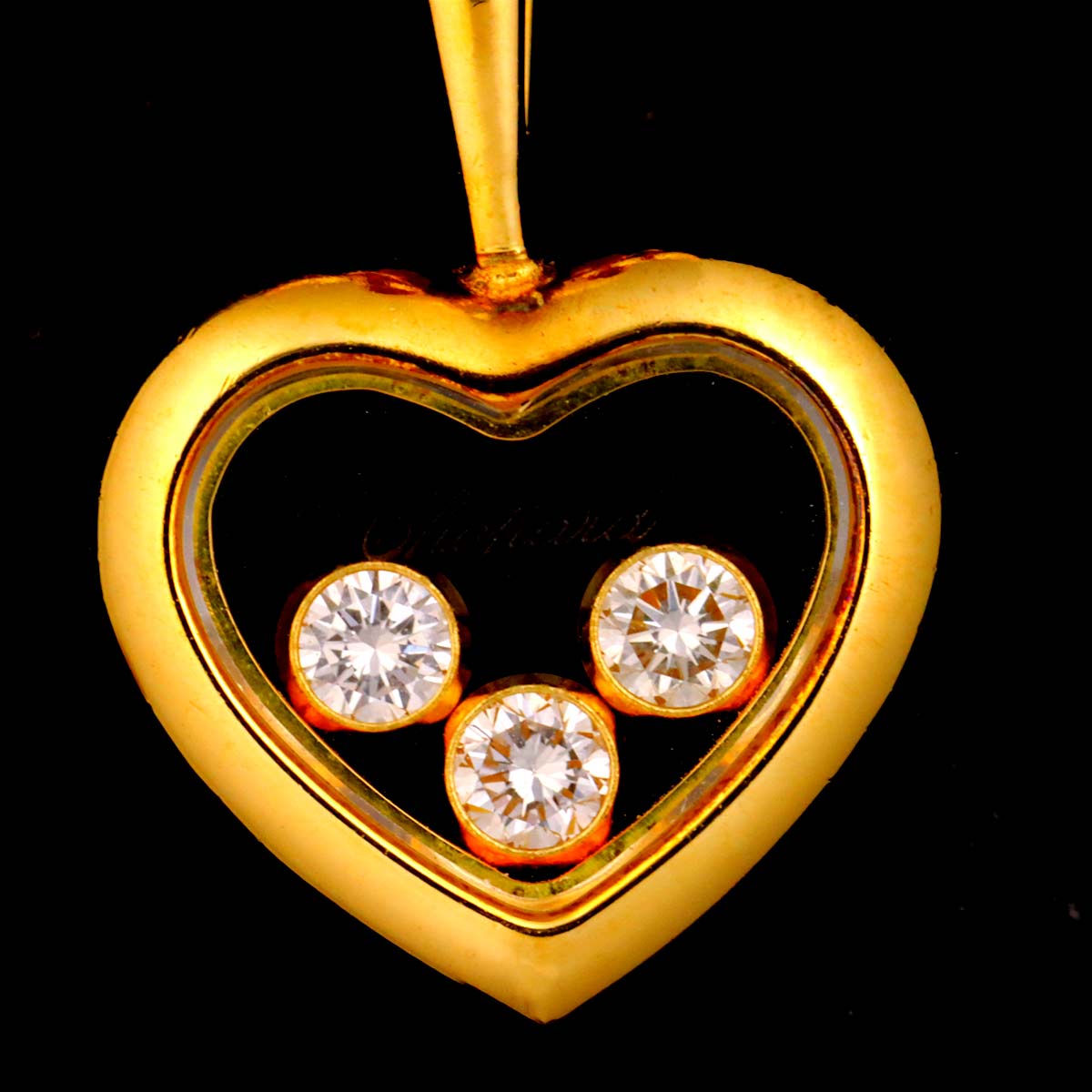 Happy Diamond Heart Necklace 18K Yellow Gold 750