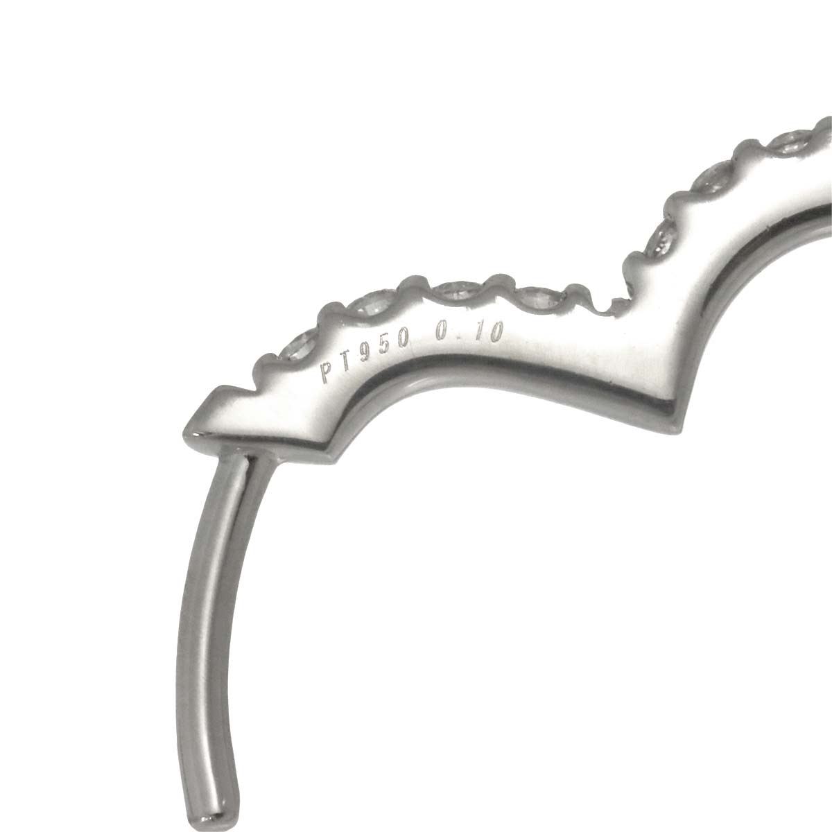 Diamond 0.10ct/0.10ct Earrings Pierced Pt Platinum