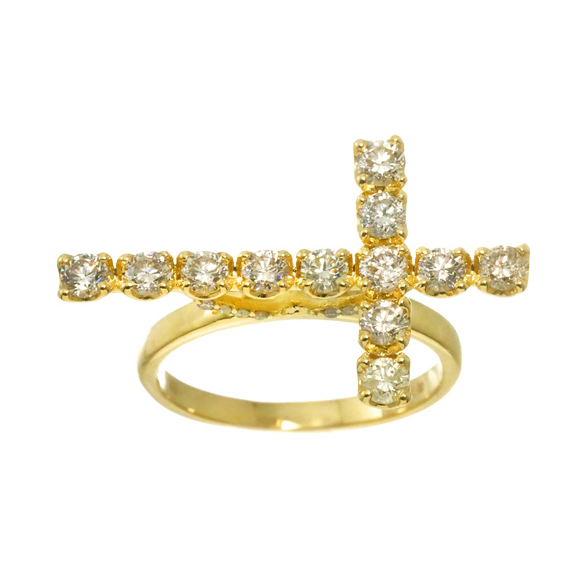 Diamond 1.00ct Ring 18K YG Yellow Gold 750 6(US)