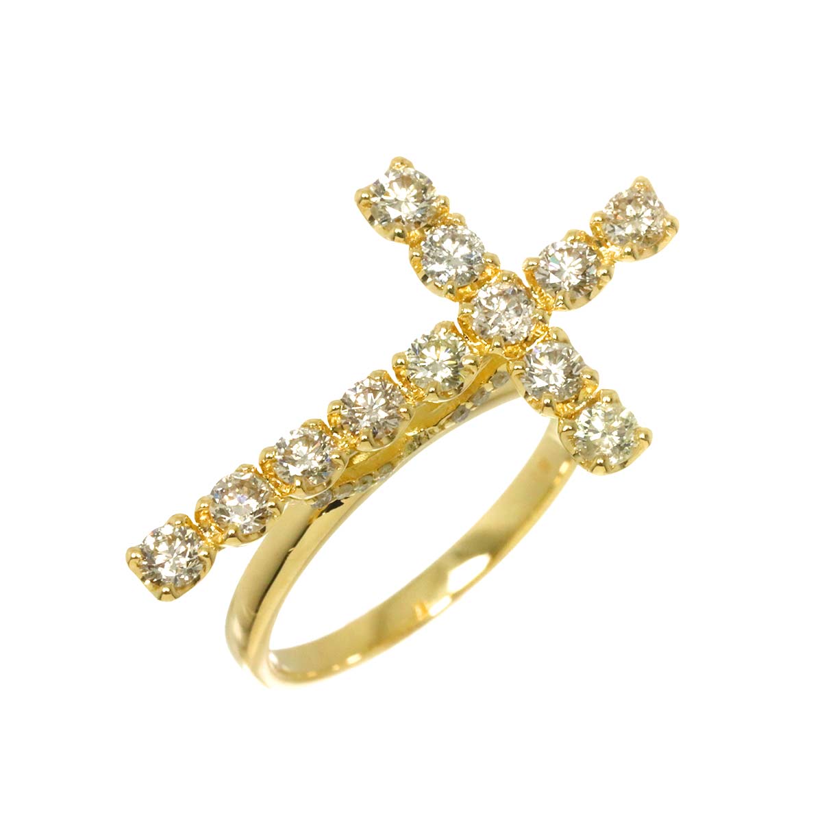 Diamond 1.00ct Ring 18K YG Yellow Gold 750 6(US)