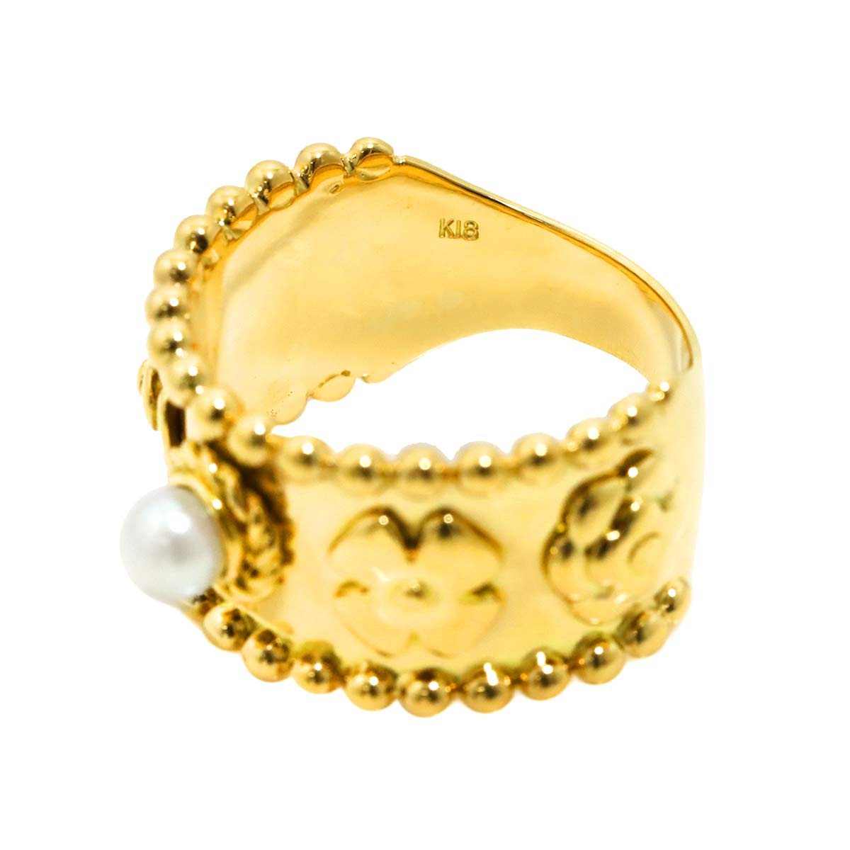 Akoya Pearl 4.4mm Ring 18K K18 YG 750 9(US)