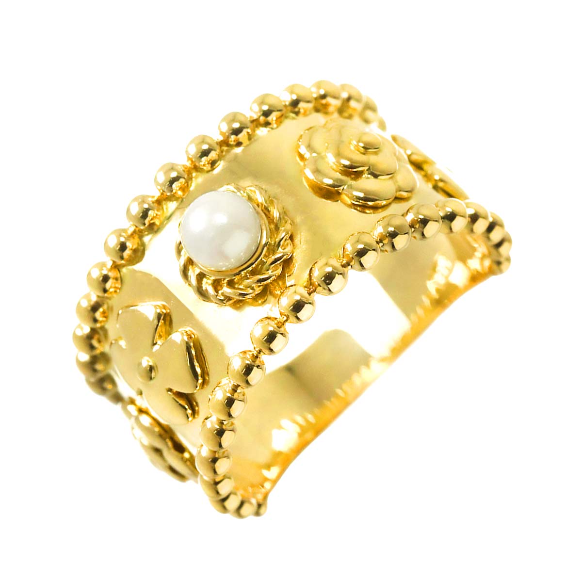 Akoya Pearl 4.4mm Ring 18K K18 YG 750 9(US)