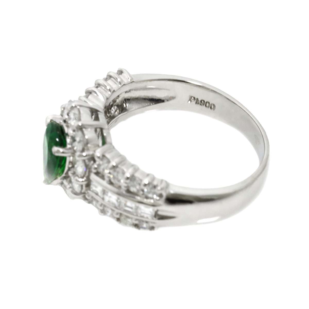 Garnet 0.96ct Diamond 1.23ct Ring Pt Platinum size6.75(US)