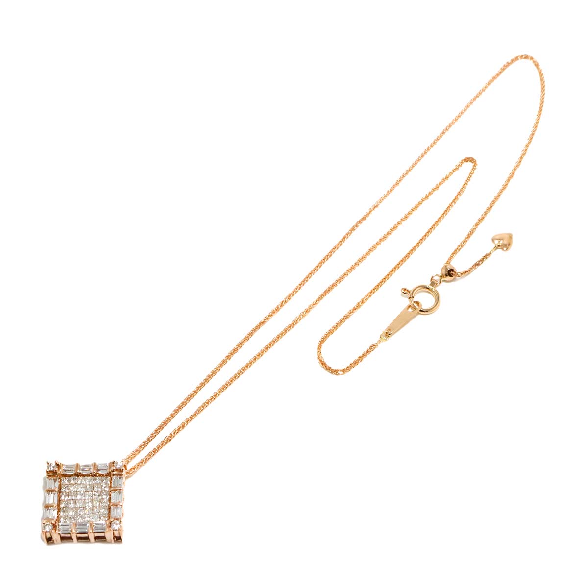 Diamond 1.50ct Necklace 18K K18 PG 750