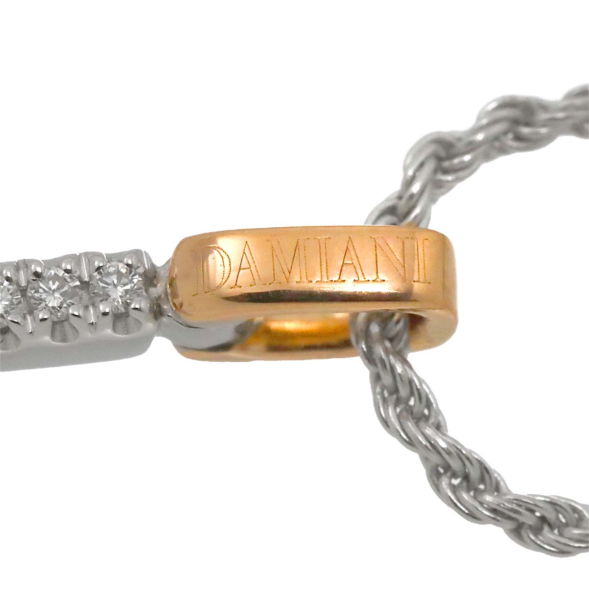 Mystery Cross Diamond Necklace 18K White Pink Gold 750