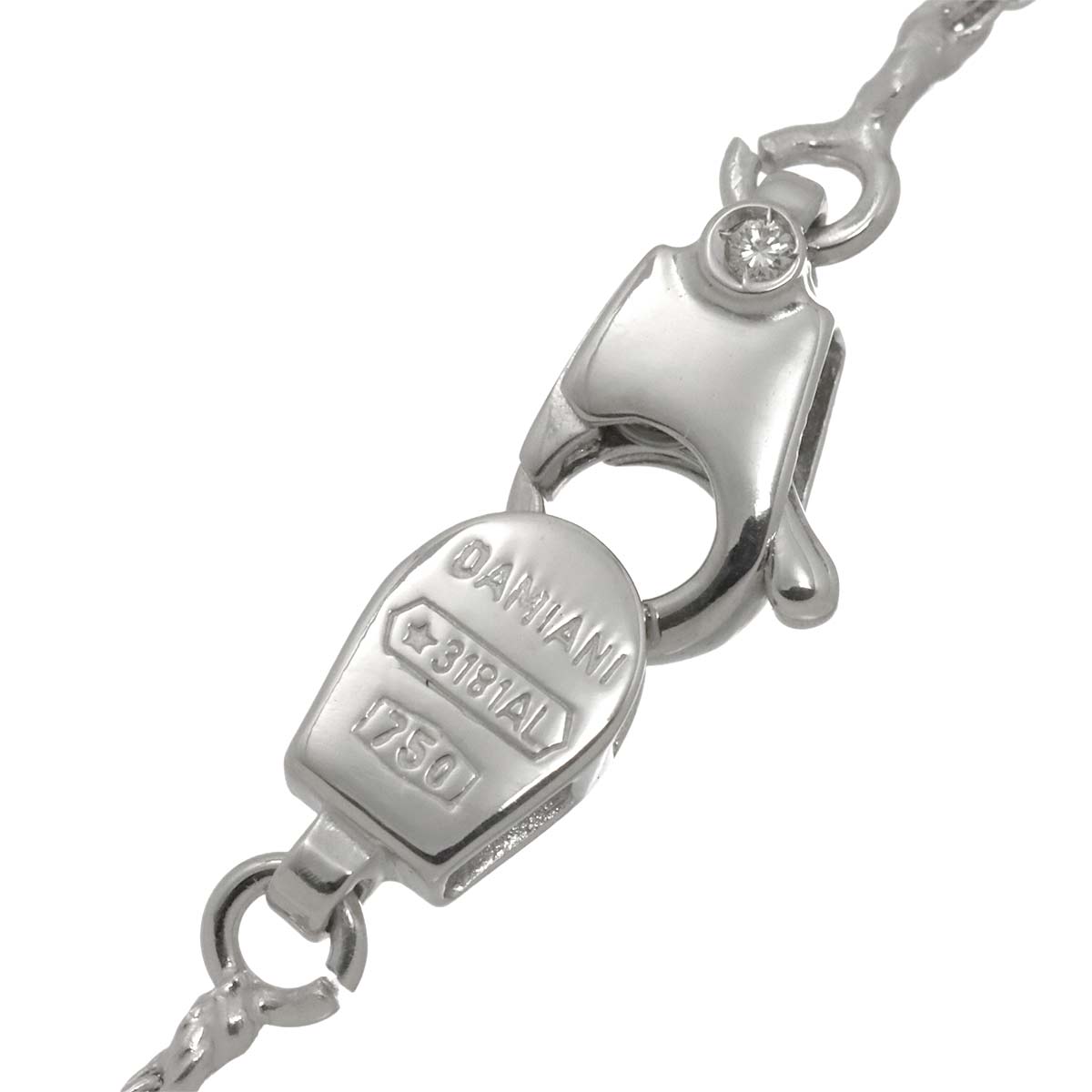 Mystery Cross Diamond Necklace 18K White Pink Gold 750