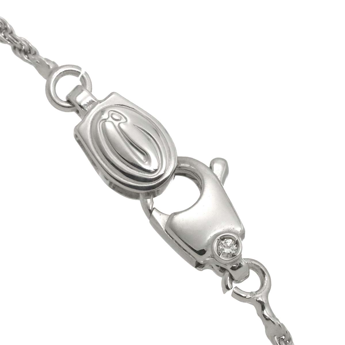 Mystery Cross Diamond Necklace 18K White Pink Gold 750