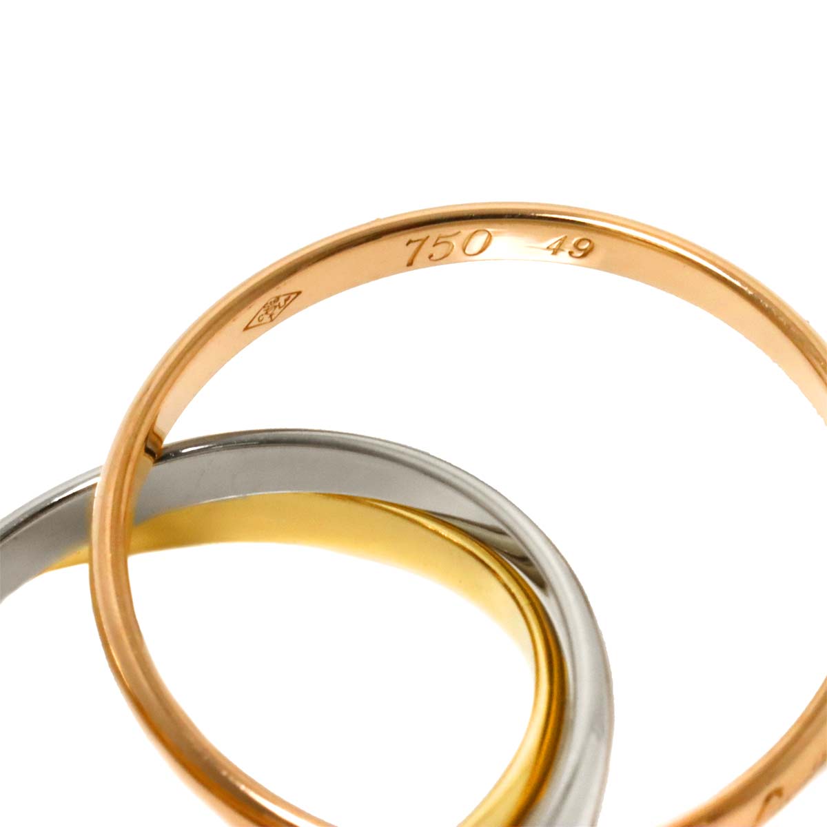 Trinity Ring 18K YG WG PG 750 Size49 4.75-5(US)