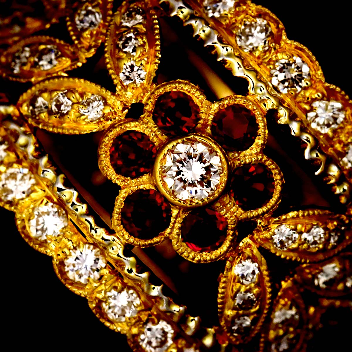 Ruby 0.41ct Diamond 0.75ct Ring 18K YG Size6.25-6.5(US)