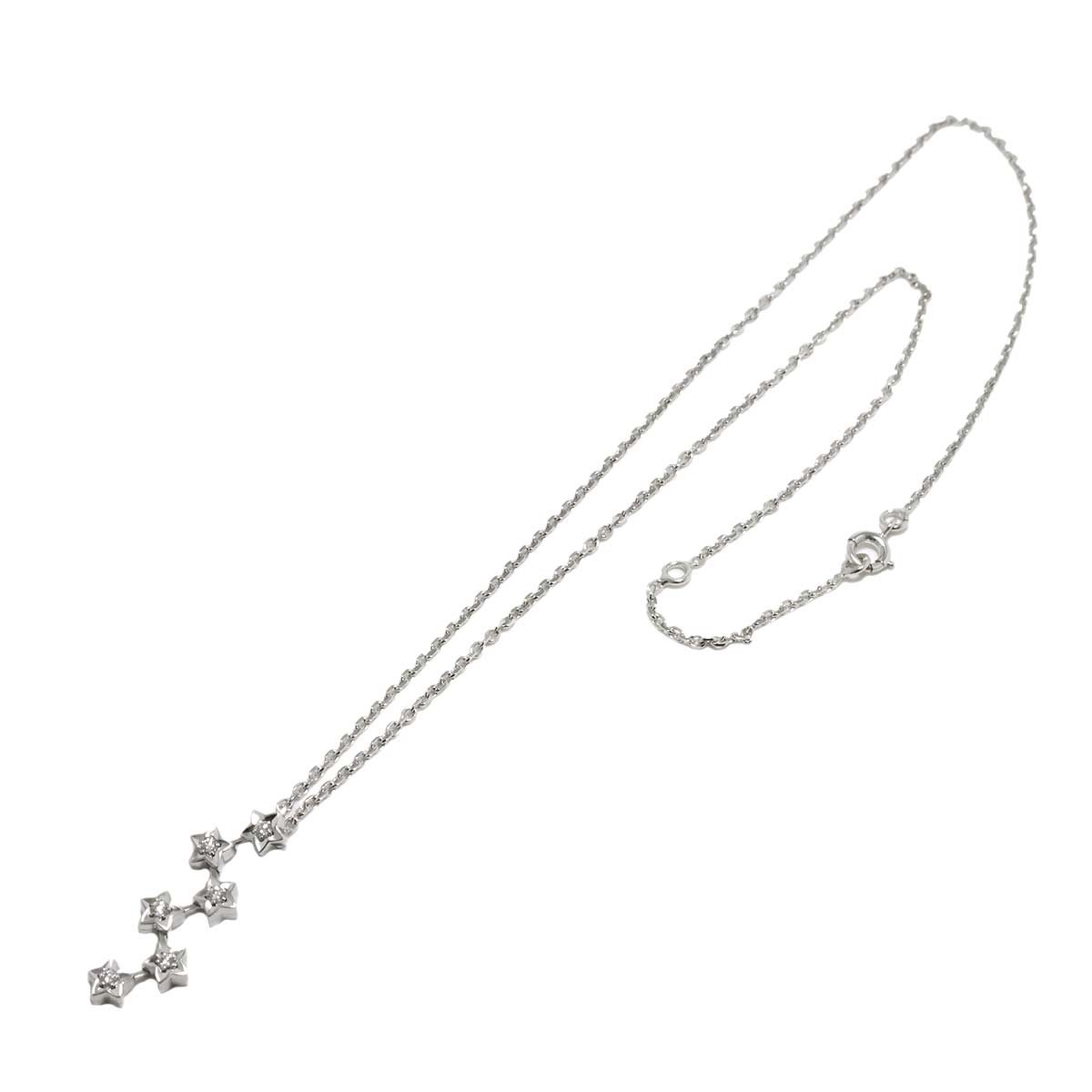Comet Diamond Necklace 18K White Gold 750