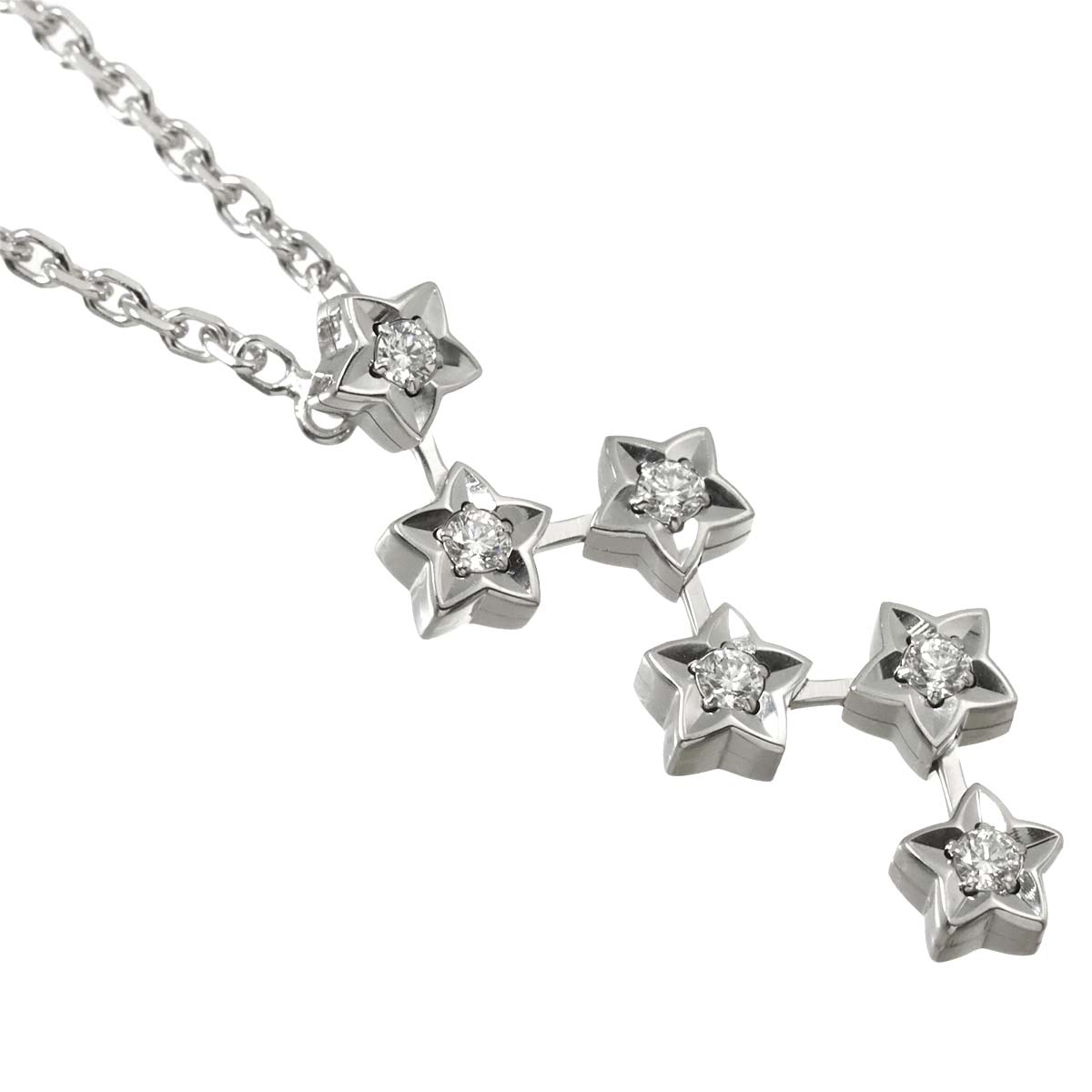 Comet Diamond Necklace 18K White Gold 750