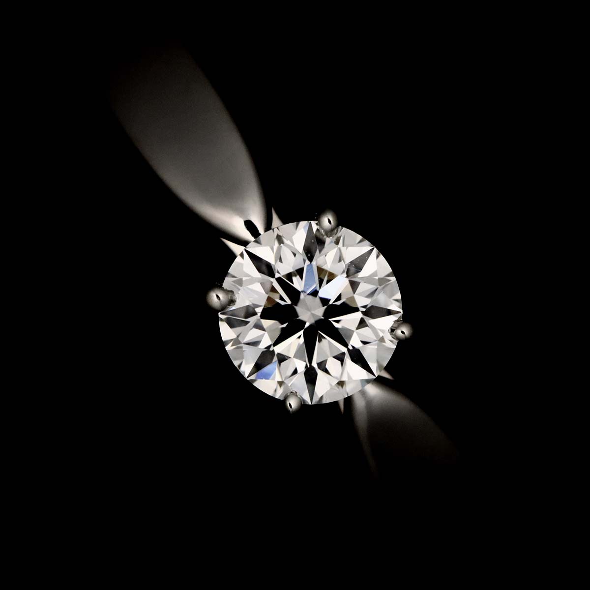 Diamond 0.36ct F/VVS2/3EX Ring Pt Platinum Size5.25(US)