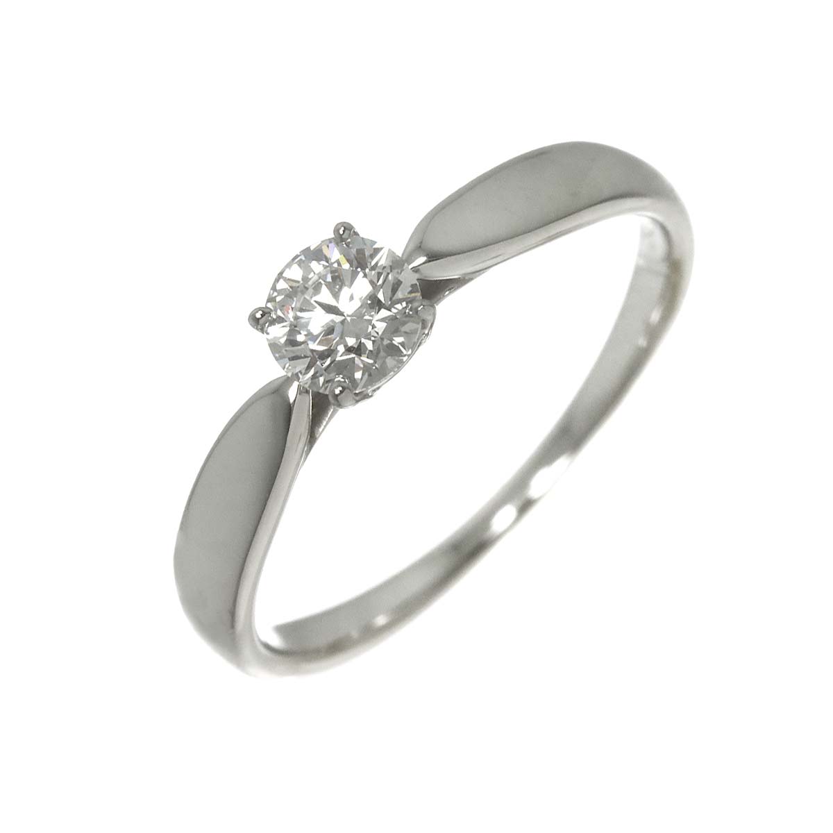 Diamond 0.36ct F/VVS2/3EX Ring Pt Platinum Size5.25(US)