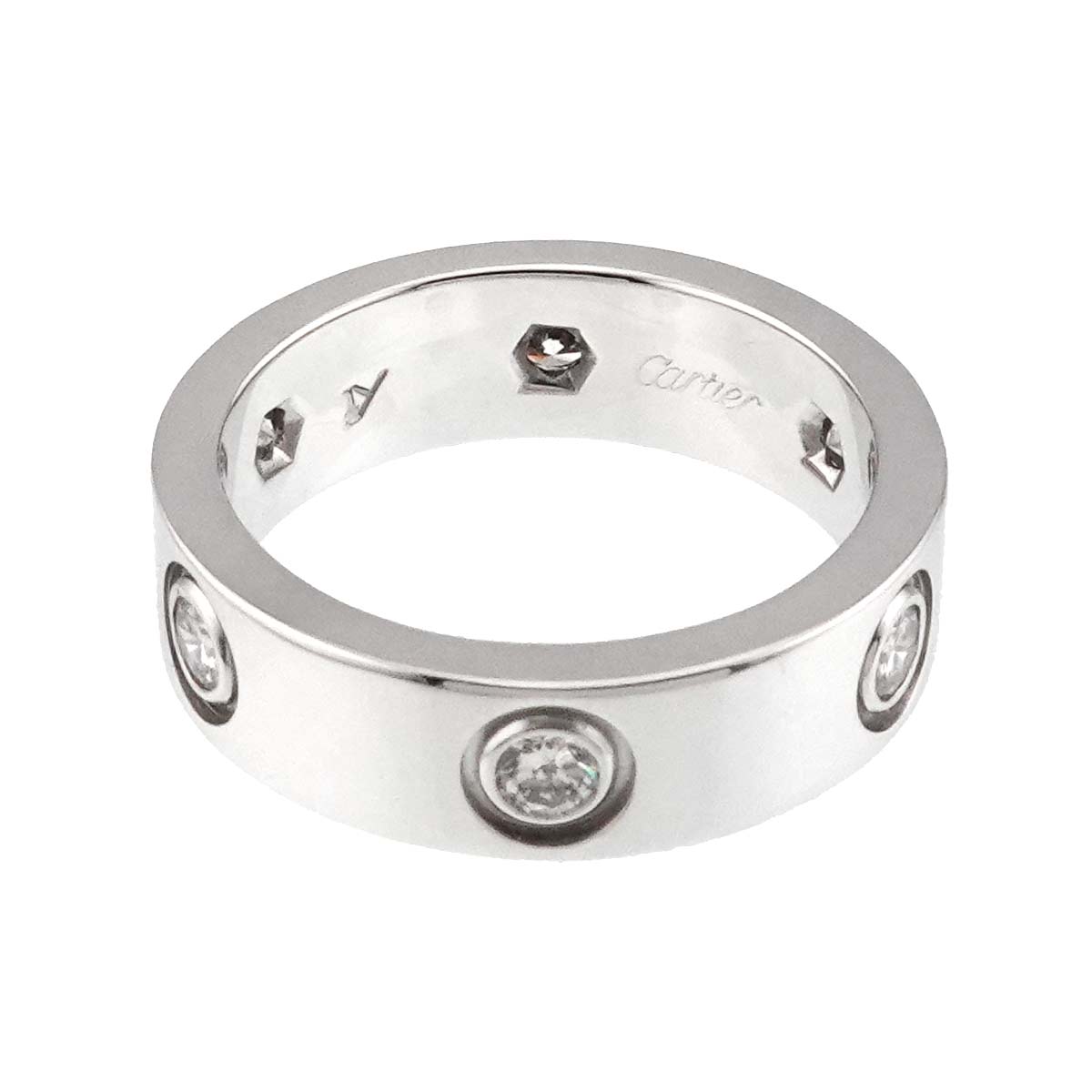 Love Ring Full Diamond 18K White Gold size51 5.5-5.75(US)