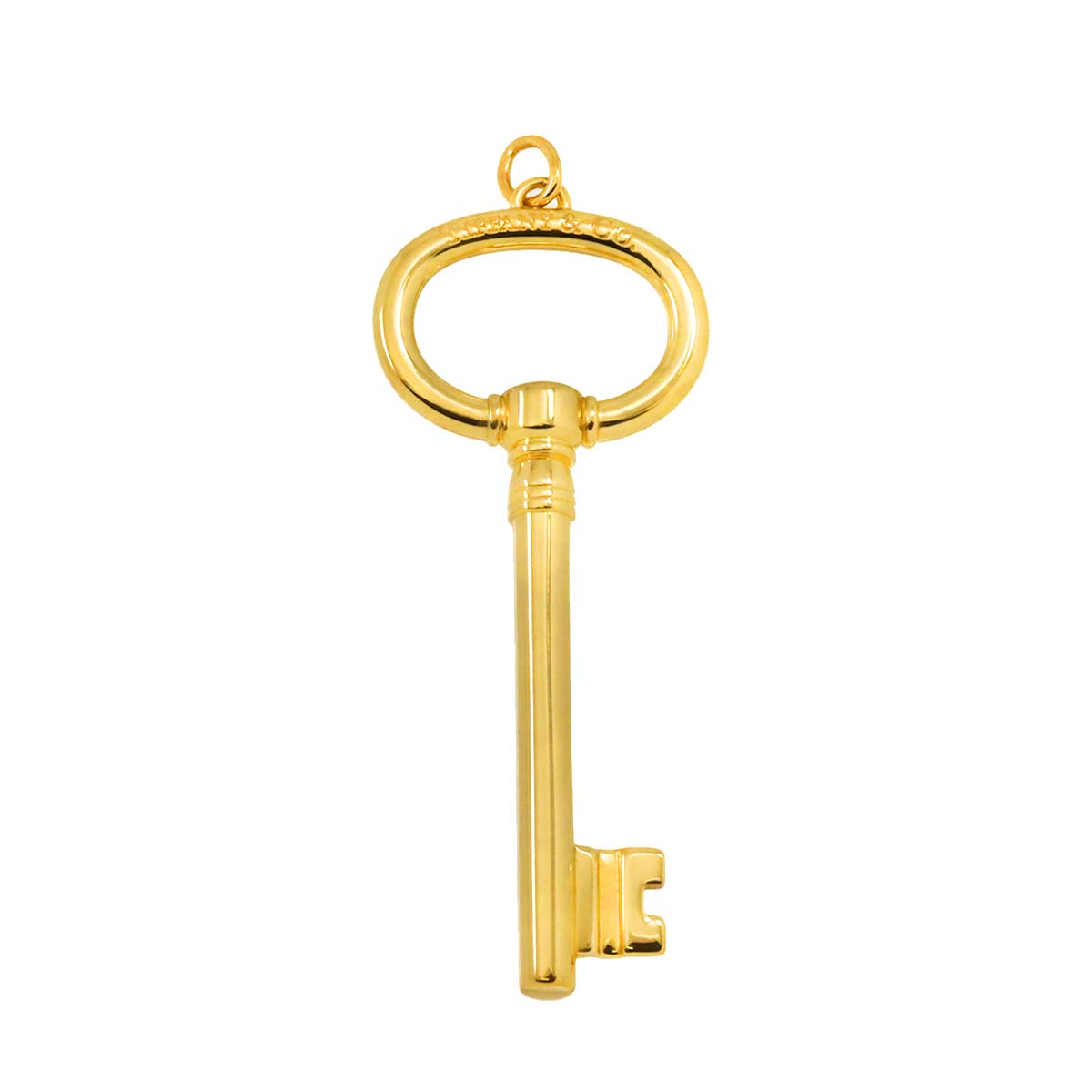 Oval Key Pendant Top 18K Yellow Gold 750
