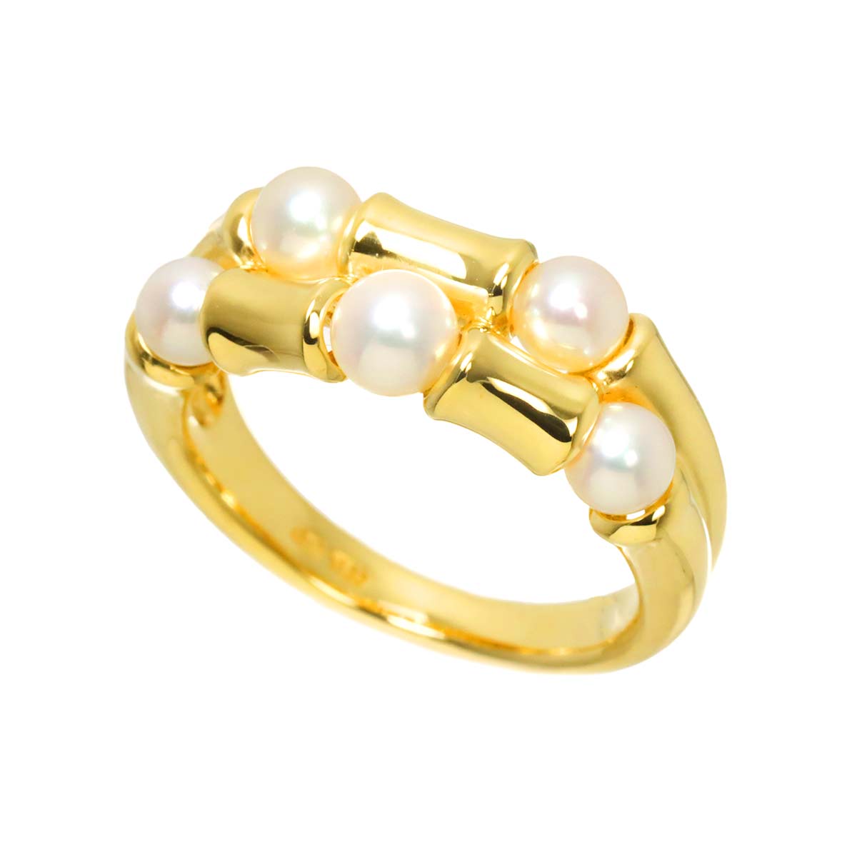Akoya Pearl 4.4-3.8mm Ring 18K YG 750 Size6.5-6.75(US)