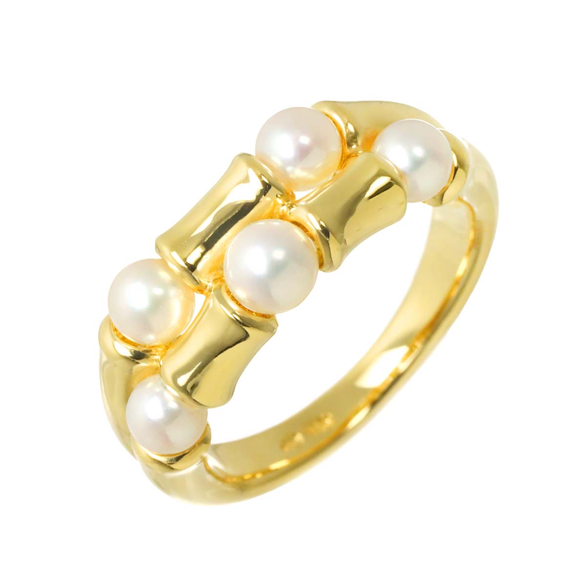 Akoya Pearl 4.4-3.8mm Ring 18K YG 750 Size6.5-6.75(US)