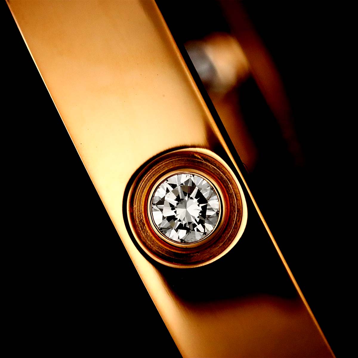 Love Bracelet Bangle Diamond 4P 18K Pink Gold 750 Size17