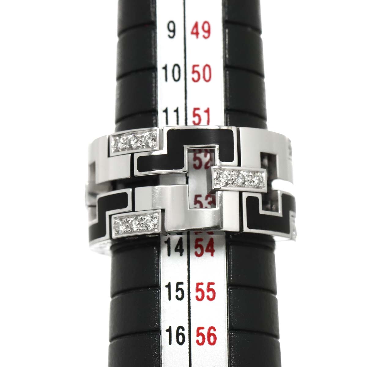 Dragon Padlock Diamond Enamel Ring 18K WG 750 Size53 6-6.25(US)