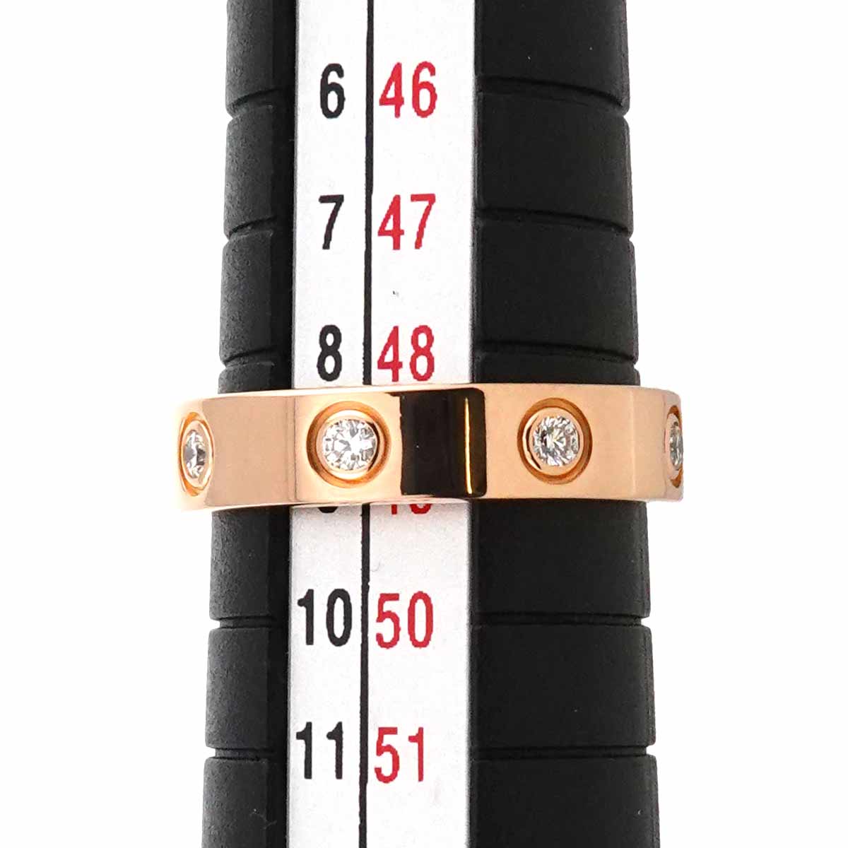 Cartier Mini Love Diamond 1P Ring 18K Pink Gold 750 size49 4.75-5(US)