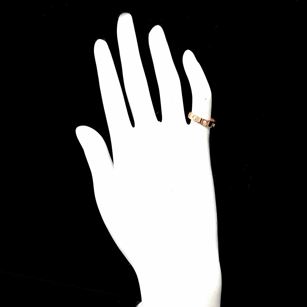 Cartier Mini Love Diamond 1P Ring 18K Pink Gold 750 size49 4.75-5(US)