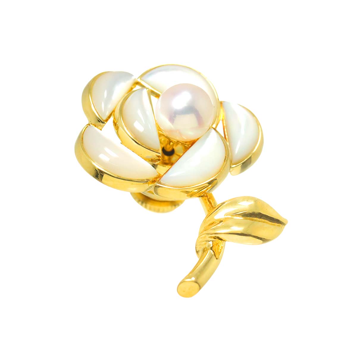Akoya pearl 5.8mm Mother of Pearl Brooch 18K YG 750
