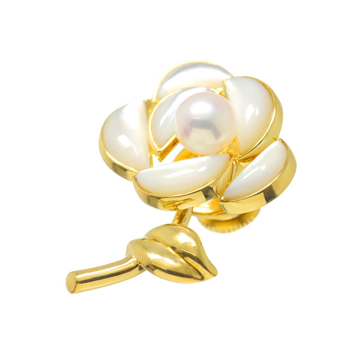 Akoya pearl 5.8mm Mother of Pearl Brooch 18K YG 750