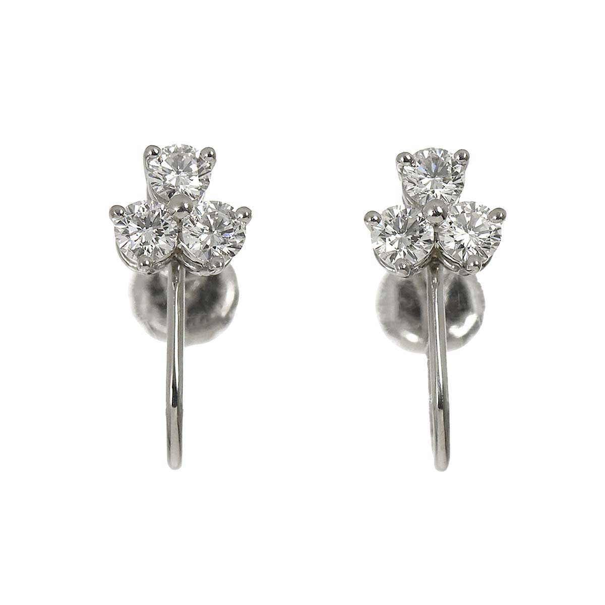 Aria Diamond Earrings Clip on Platinum