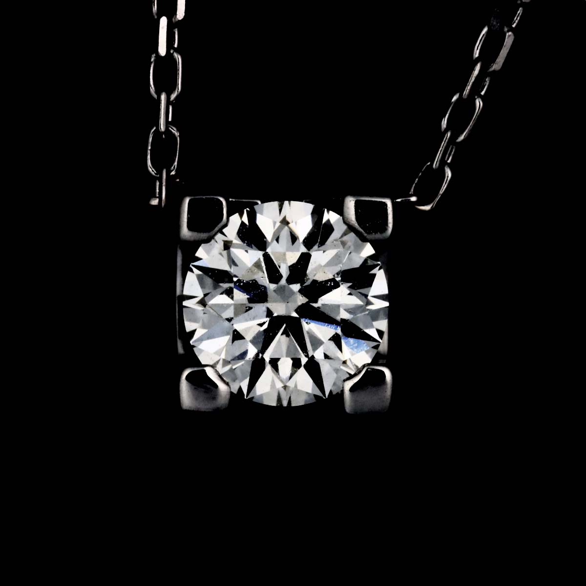 C De Diamond 0.50ct H/VVS1/3EX Necklace 18K WG 750