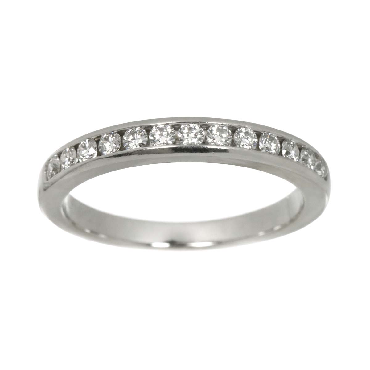 Half Diamond band Ring Platinum Size4(US)