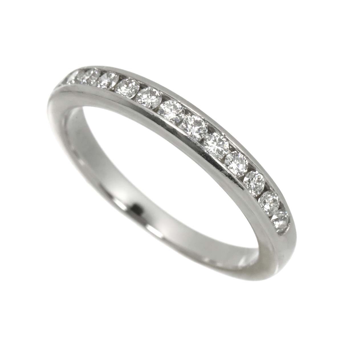 Half Diamond band Ring Platinum Size4(US)