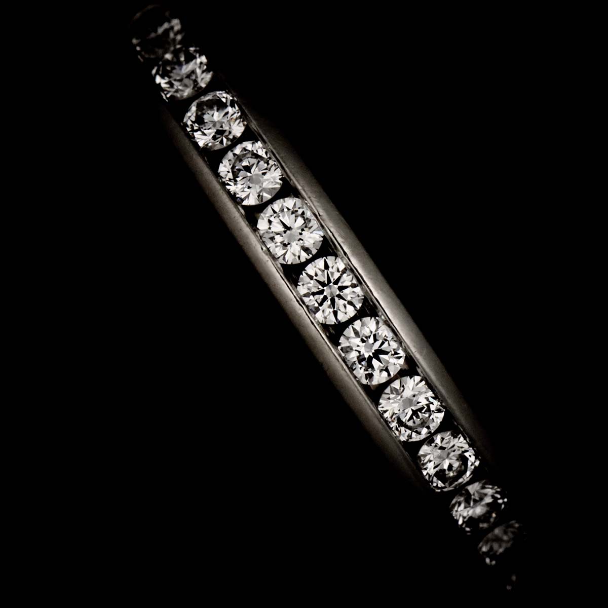 Half Diamond band Ring Platinum Size4(US)