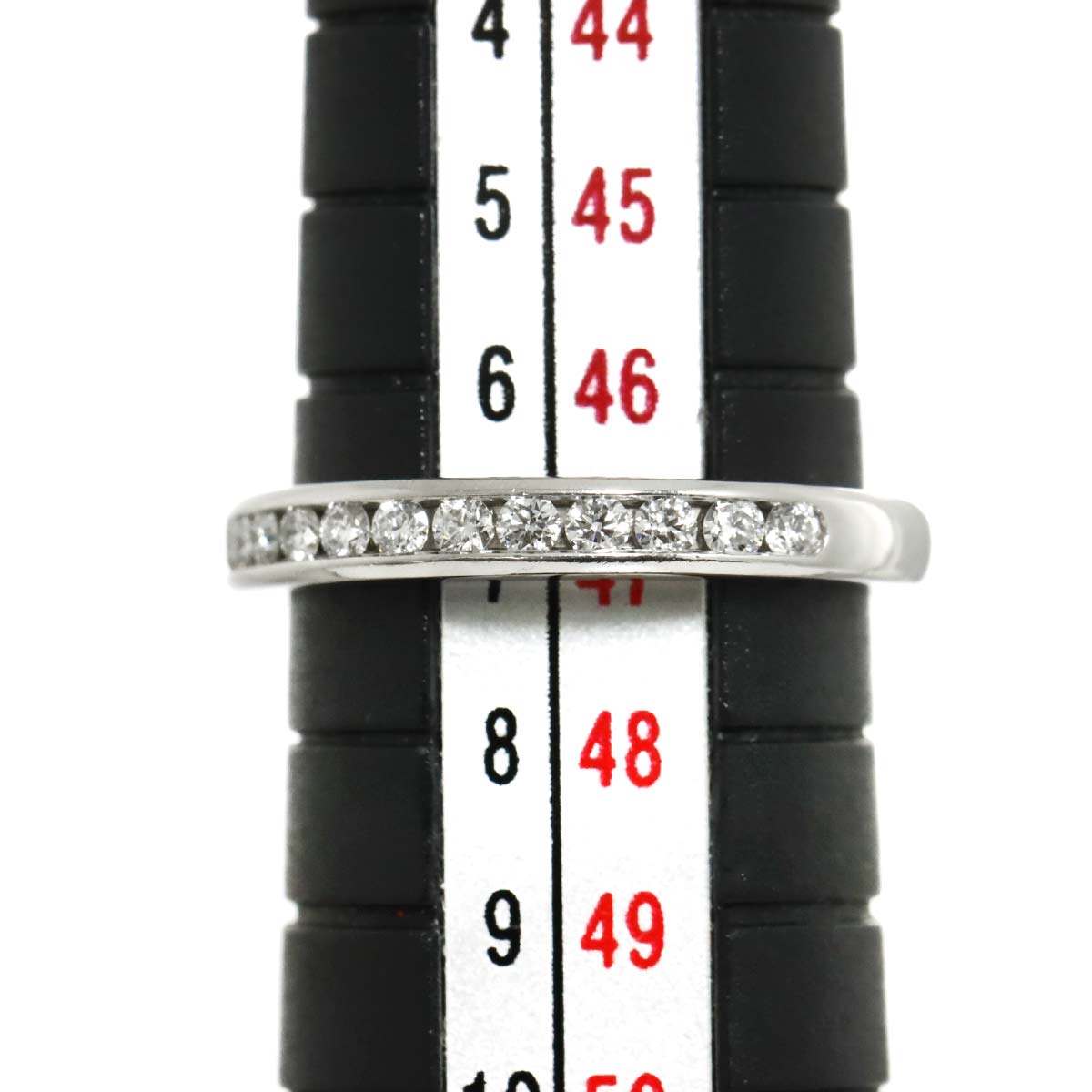 Half Diamond band Ring Platinum Size4(US)