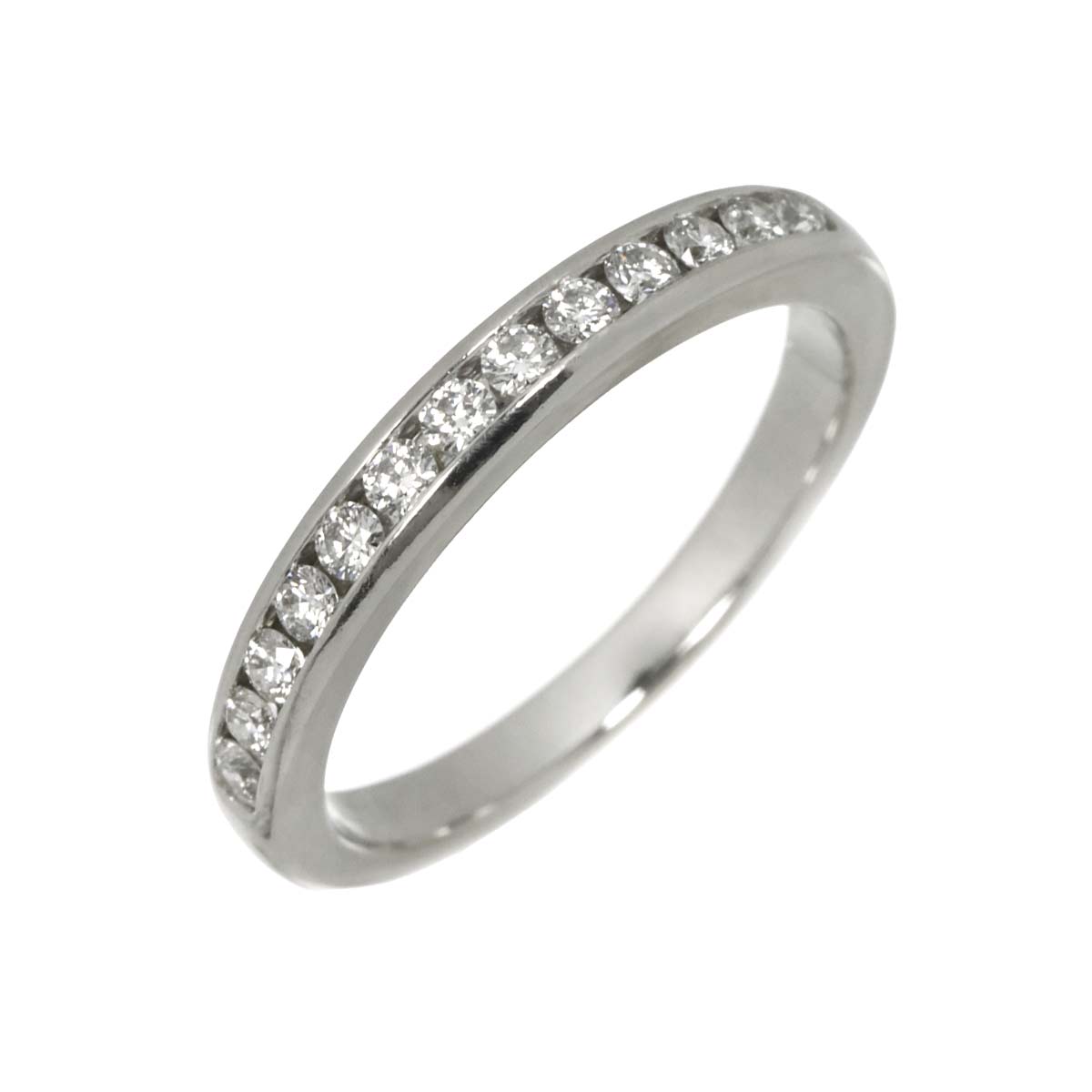 Half Diamond band Ring Platinum Size4(US)