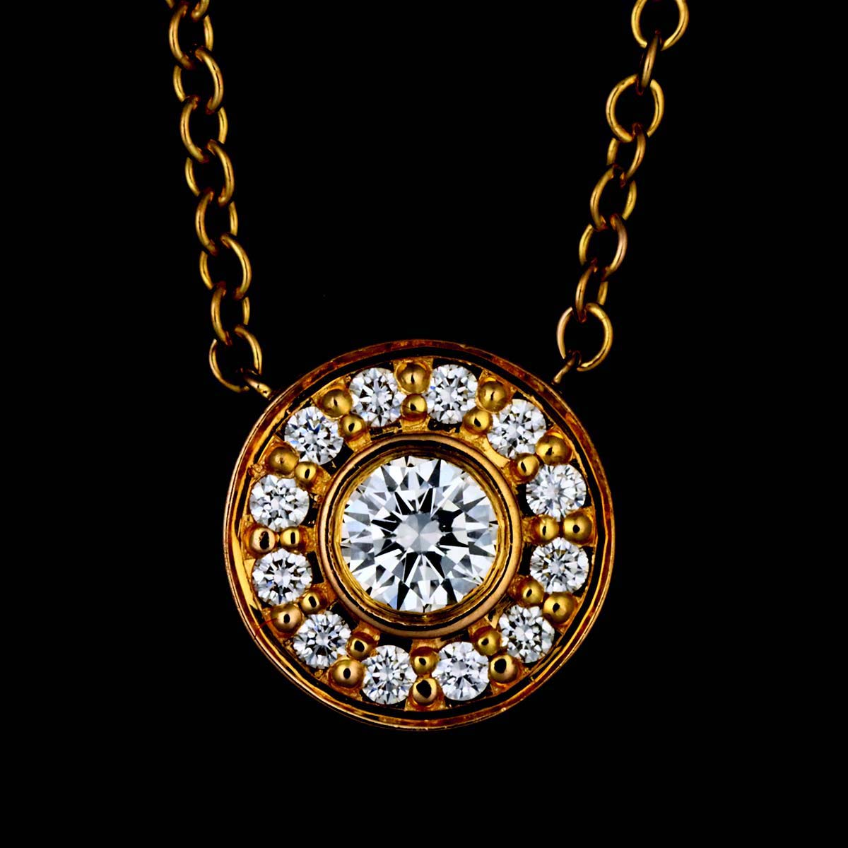 Circlet Diamond Necklace 18K PG 750