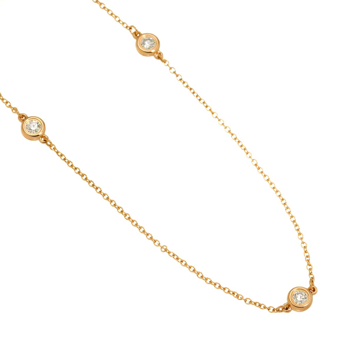 By The Yard Diamond 3P Necklace 18K PG 750