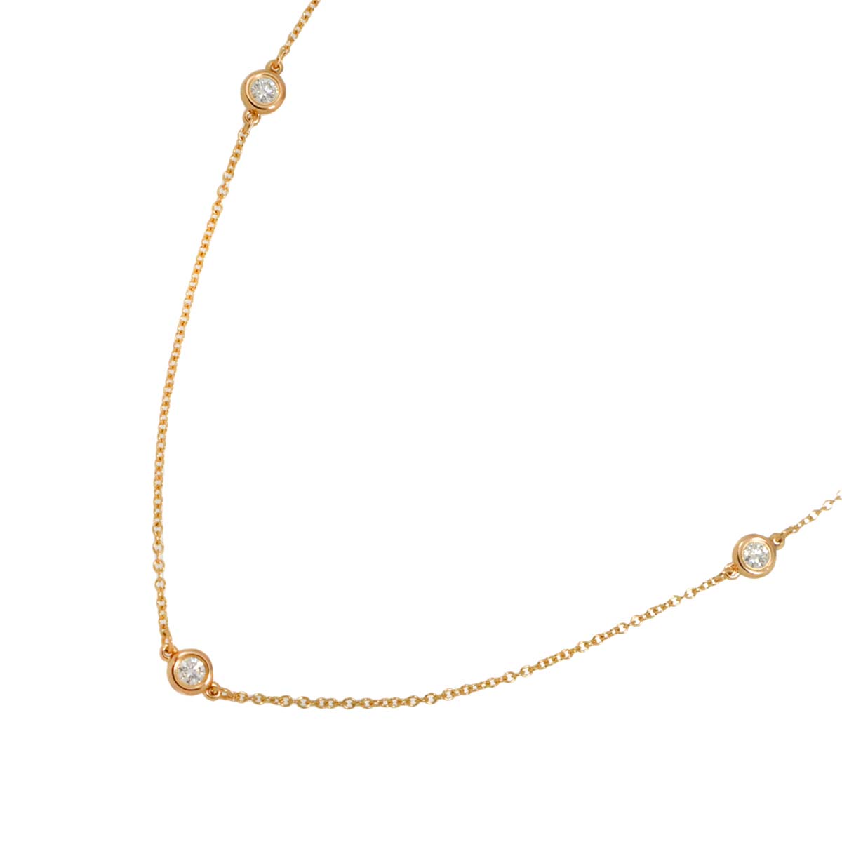 By The Yard Diamond 3P Necklace 18K PG 750