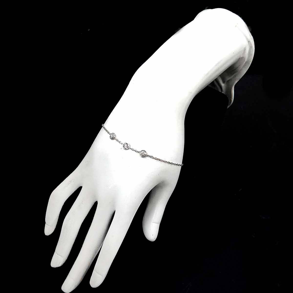 d Amour Diamond 3P Bracelet 18K White Gold 750