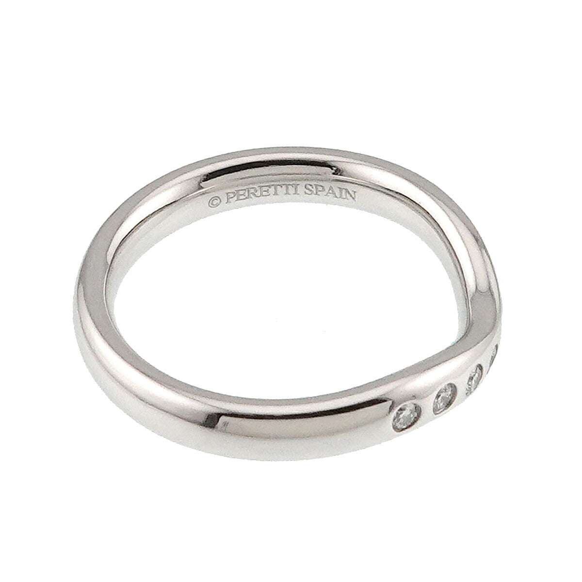 Curved Band Diamond Ring Platinum size4(US)