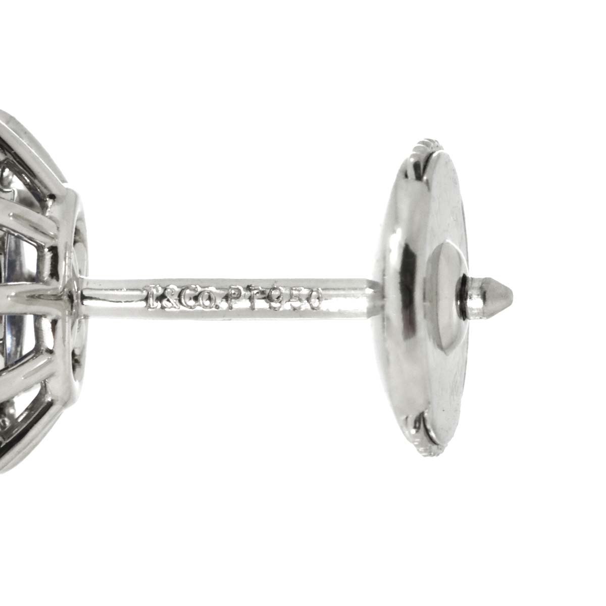 Sapphire Diamond Earrings Pierced Pt