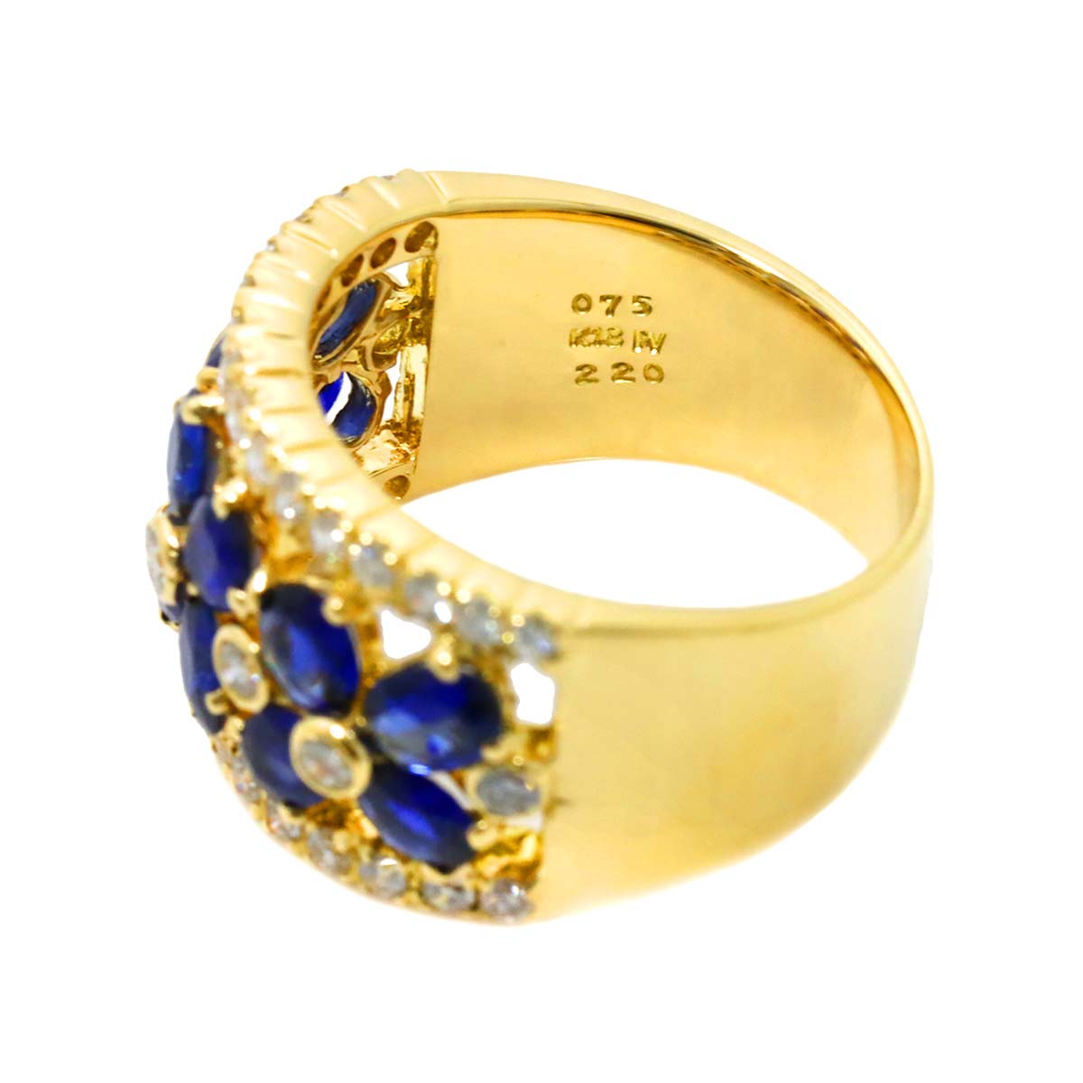 Sapphire 2.20ct Diamond 0.75ct Ring 18K YG 5.75-6(US)