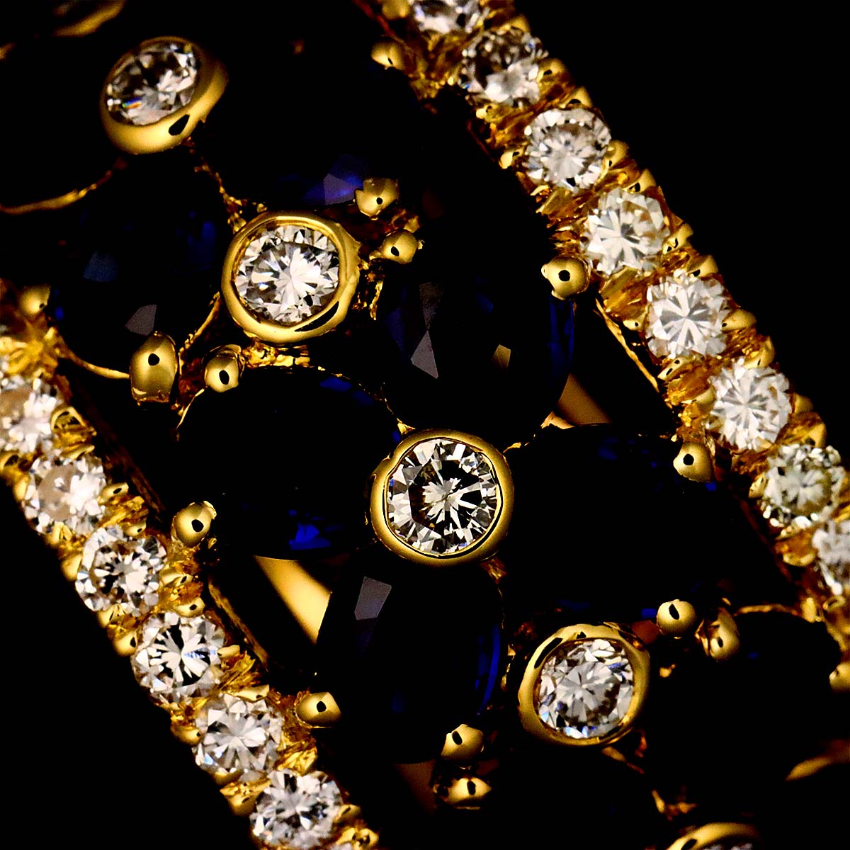 Sapphire 2.20ct Diamond 0.75ct Ring 18K YG 5.75-6(US)