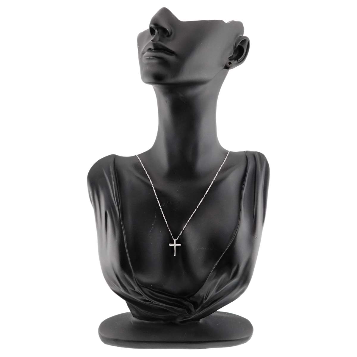 Cross Diamond Necklace 18K White Gold 750