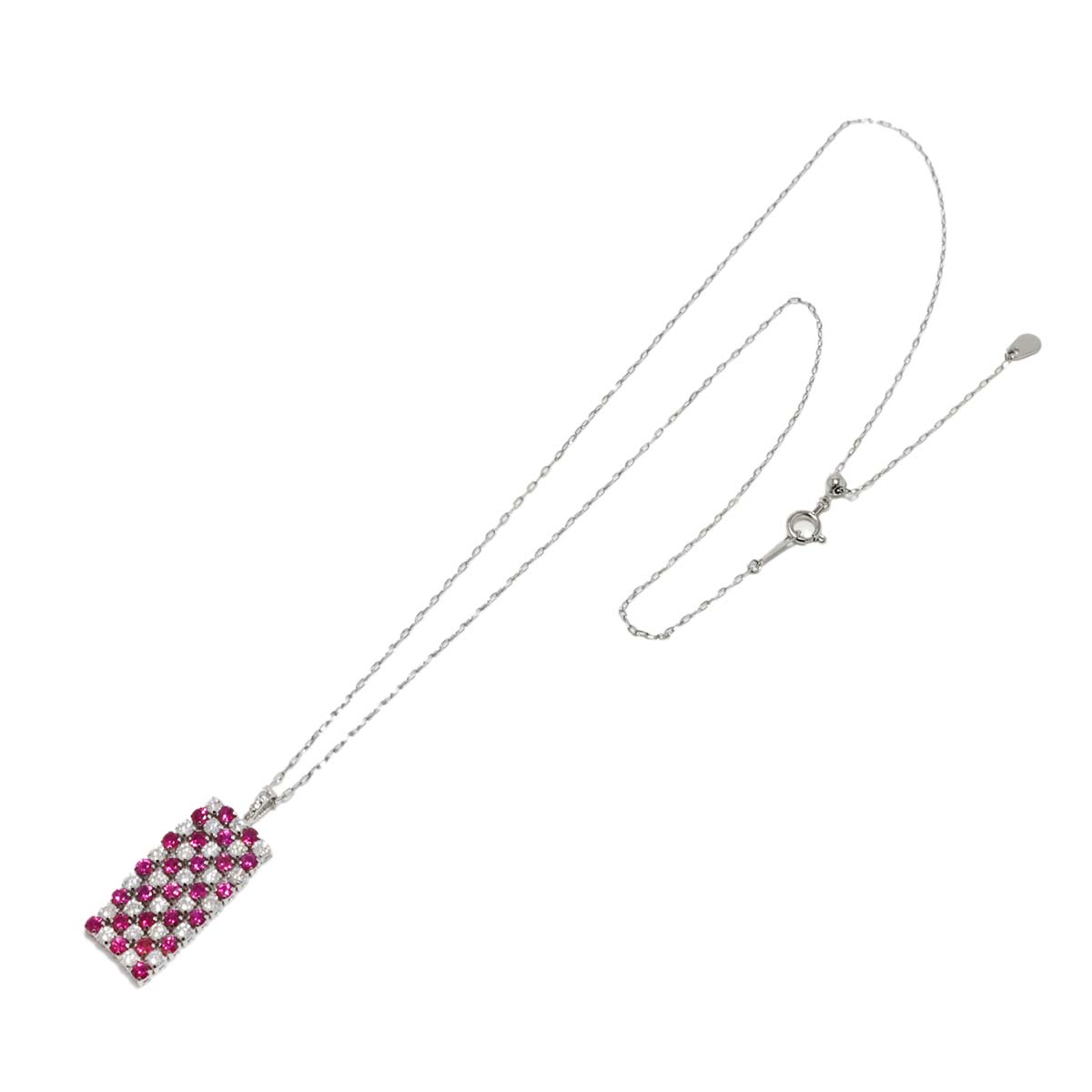 Ruby 1.20ct Diamond 1.00ct Necklace Pt Platinum