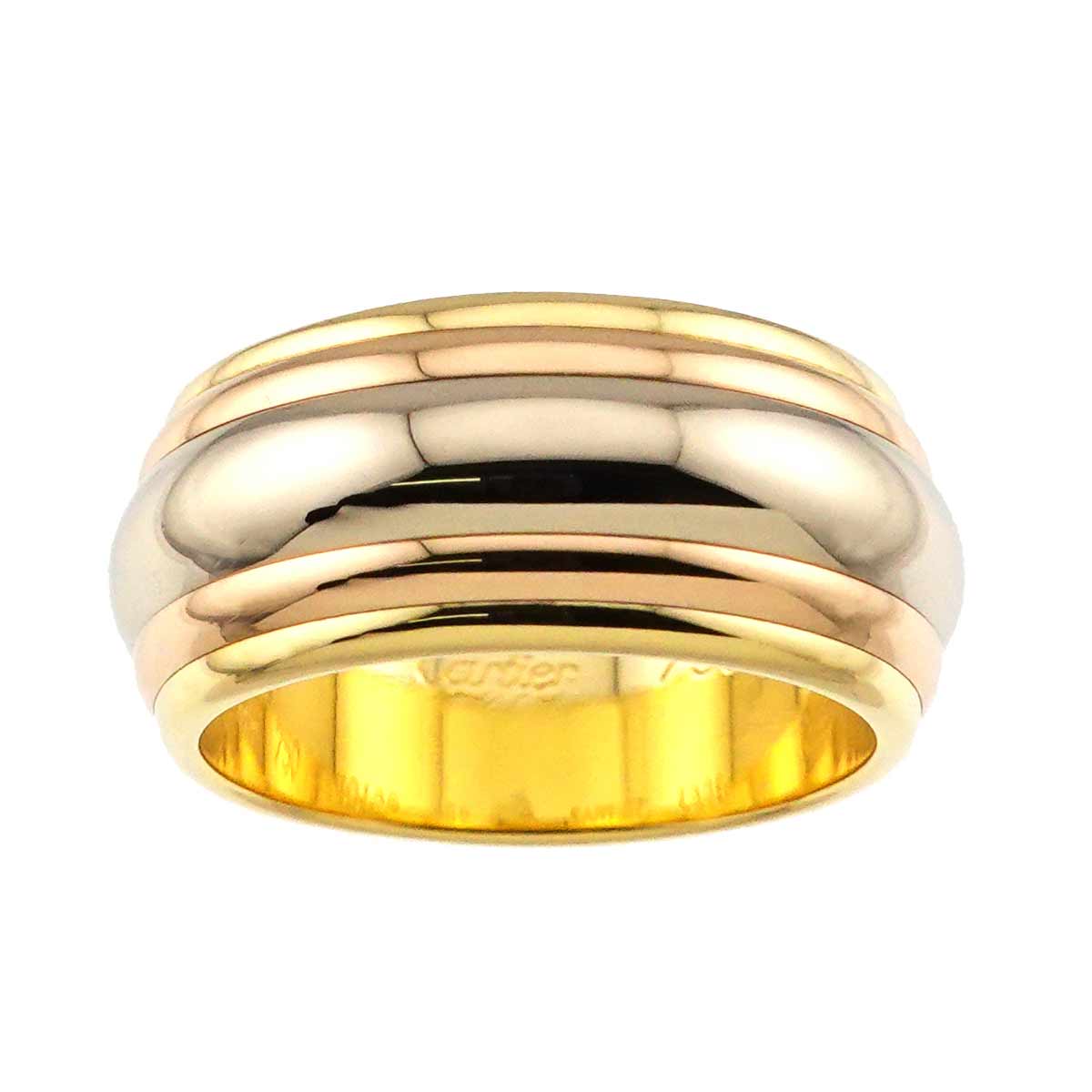 Trinity Three Gold Ring 18K YG WG PG 750 Size52 6(US)