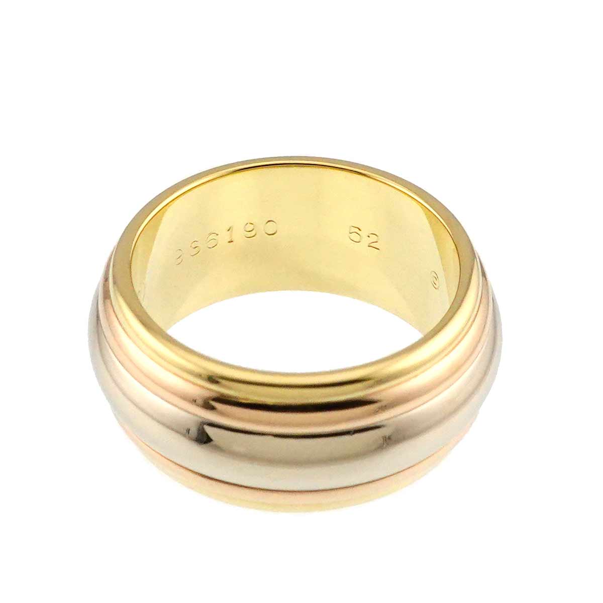 Trinity Three Gold Ring 18K YG WG PG 750 Size52 6(US)