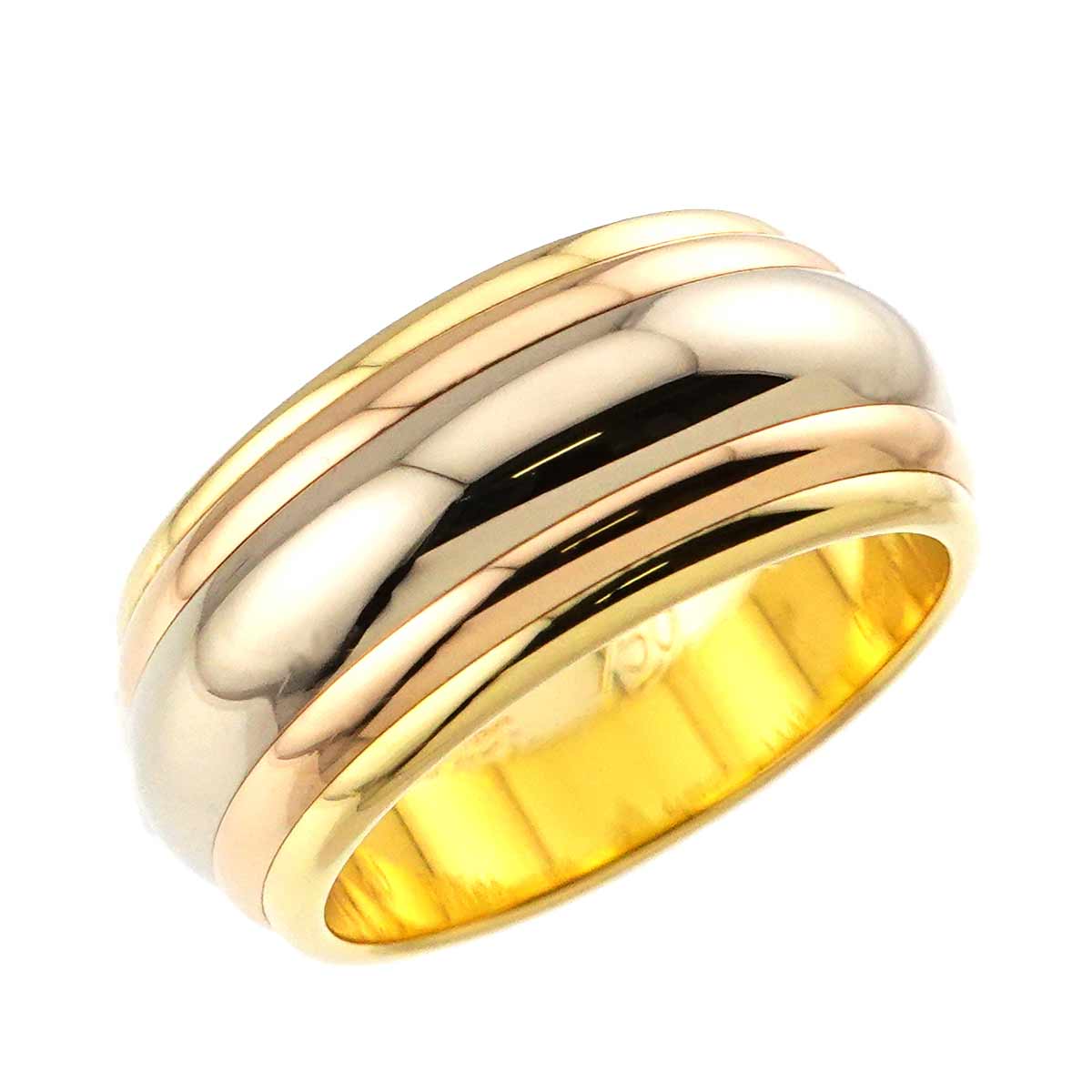 Trinity Three Gold Ring 18K YG WG PG 750 Size52 6(US)