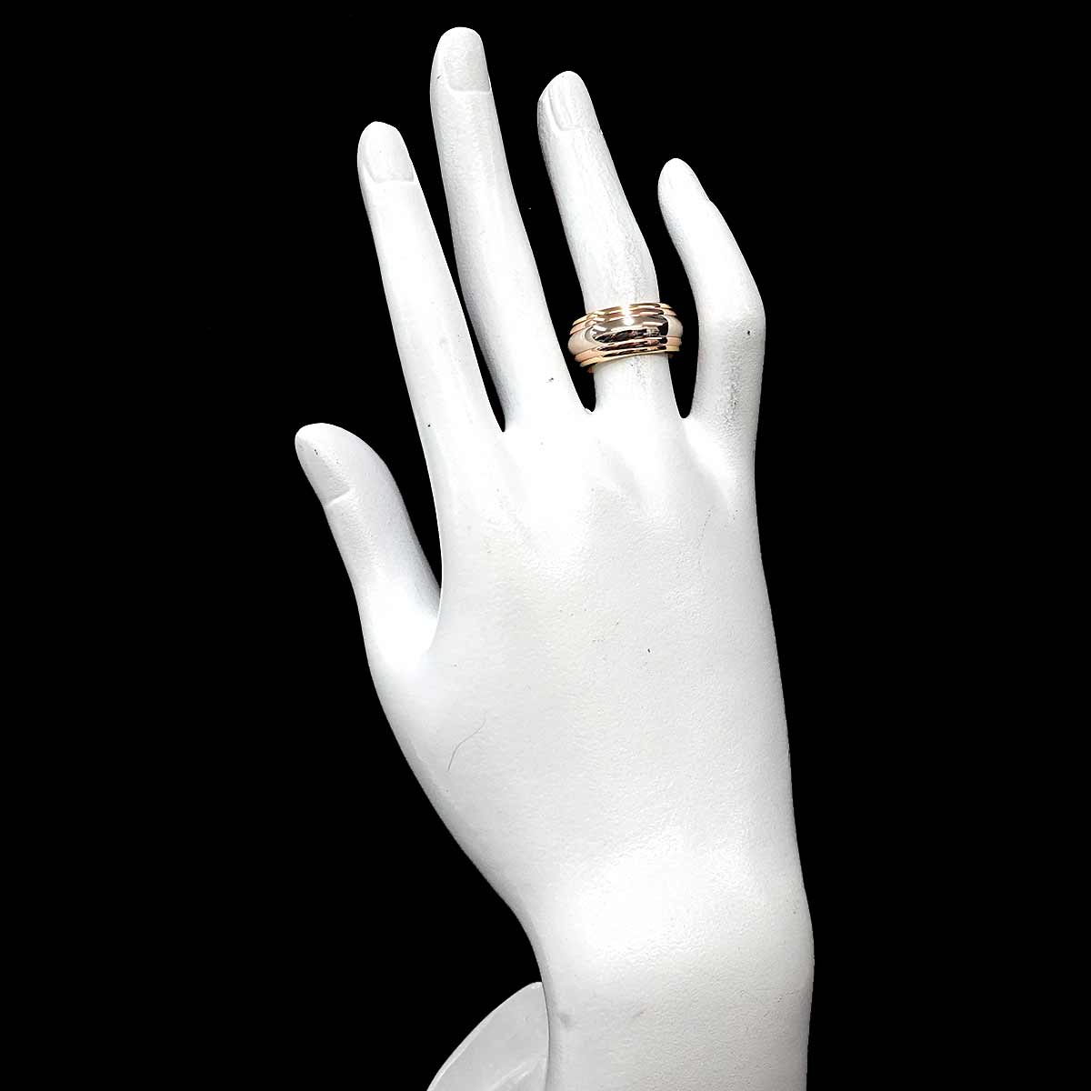 Trinity Three Gold Ring 18K YG WG PG 750 Size52 6(US)