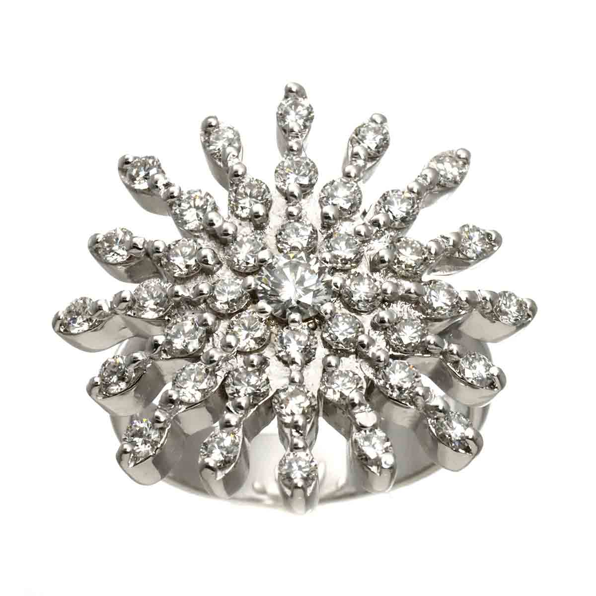 Diamond 0.18ct/1.40ct Ring 18K WG 750 Size5.5-5.75(US)